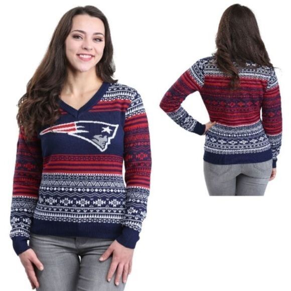 NFL New England Patriots Aztecs Ugly Christmas Sweater - Picture 1 of 1